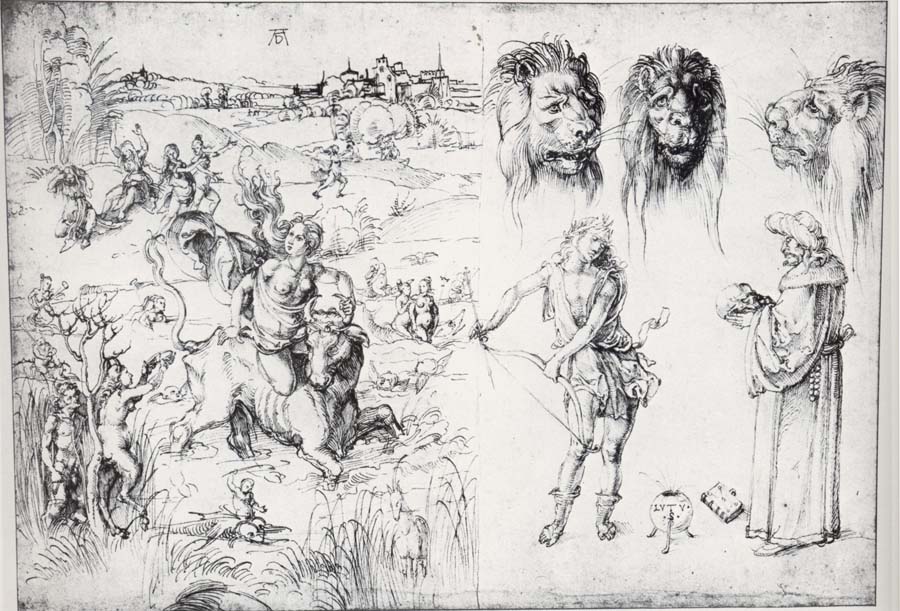 Sketch Sheet with the Rape of Europa